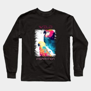 Parrot Bird Wild Nature Animal Colors Art Painting Long Sleeve T-Shirt